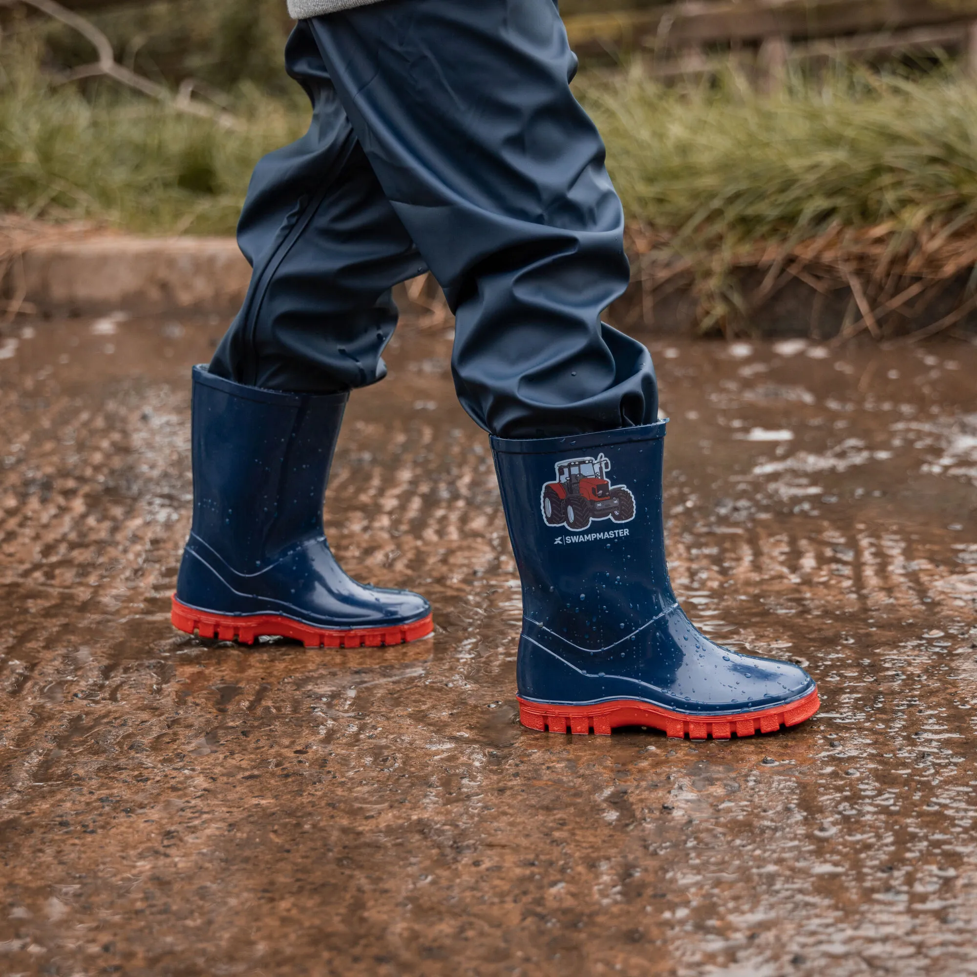 Xpert Junior Tactor Wellingtons Navy / Red