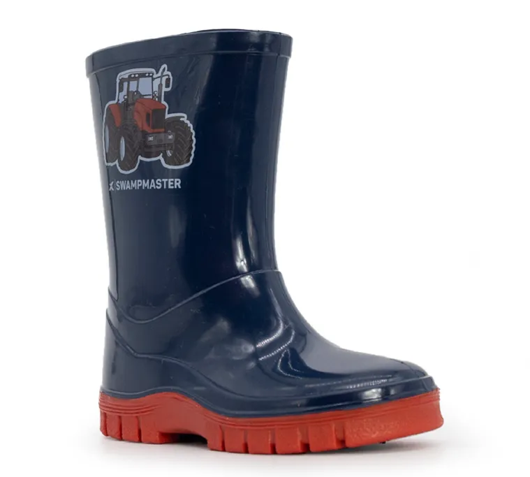 Xpert Junior Tactor Wellingtons Navy / Red